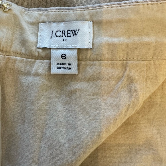 J. Crew Womens Linen Blend Mini Skirt 6 Khaki Button Front Preppy Light Academia - Picture 10 of 10